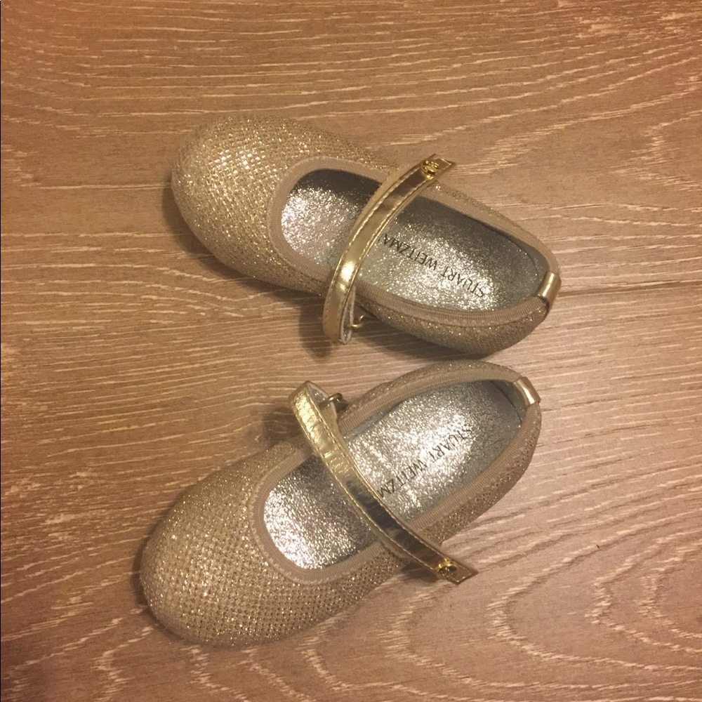 Stuart Weitzman Gold Sparkle Shoes